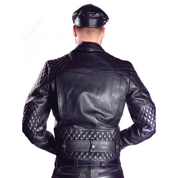 Mister B Leather Jacket With Belt - Bilde 2