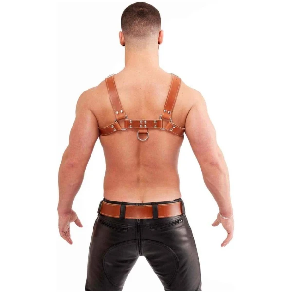 Mister B Leather Chest Harness Saddle Leather Brown - Bilde 2