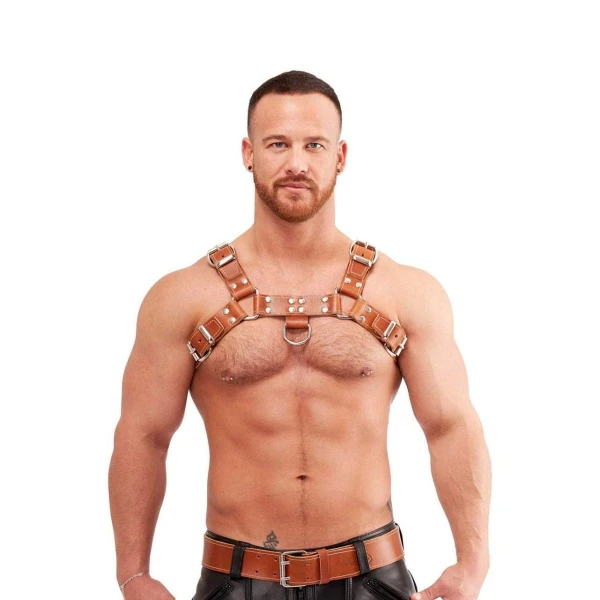 Mister B Leather Chest Harness Saddle Leather Brown