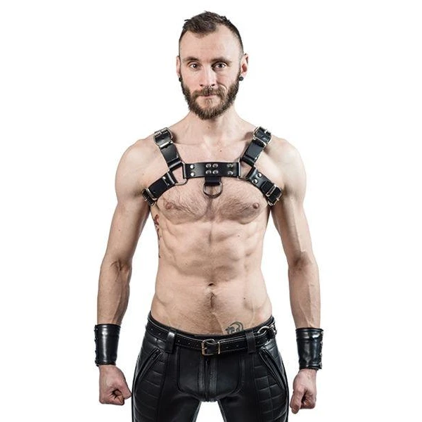 Mister B Leather Chest Harness Saddle Leather Black