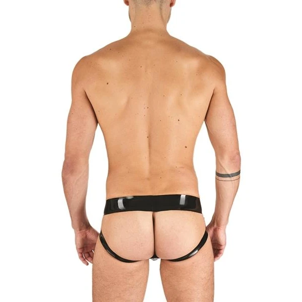 Mister B Rubber Jock Strap Black Blue - Bilde 3