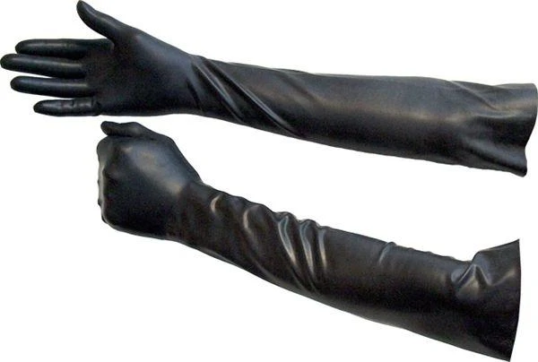 Mister B Rubber Gloves Elbow Length - Sort