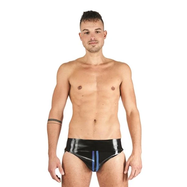 Mister B Rubber Jock Strap Black Blue