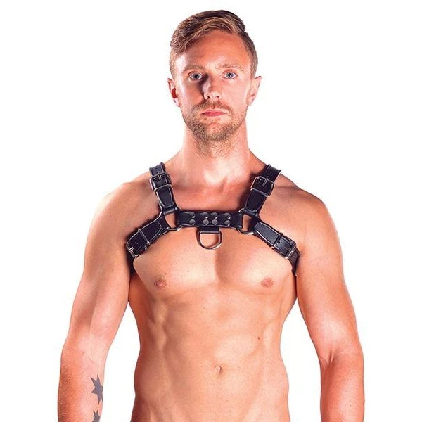 Mister B Leather Chest Harness Black-Black