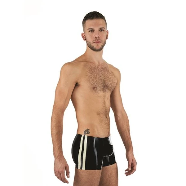 Mister B Rubber Trunks Black White