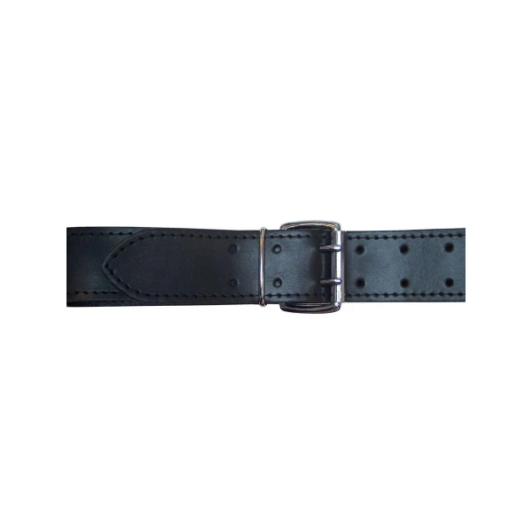 Mister B Leather Belt Stitched 5 cm - Black