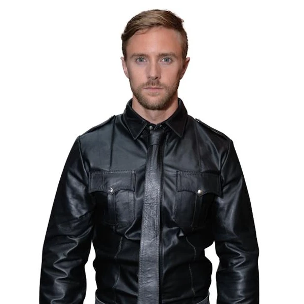 Mister B Leather Police Shirt Long Sleeves