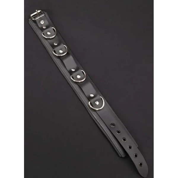 Neoprene Locking Bondage Collar - Sort - Bilde 5
