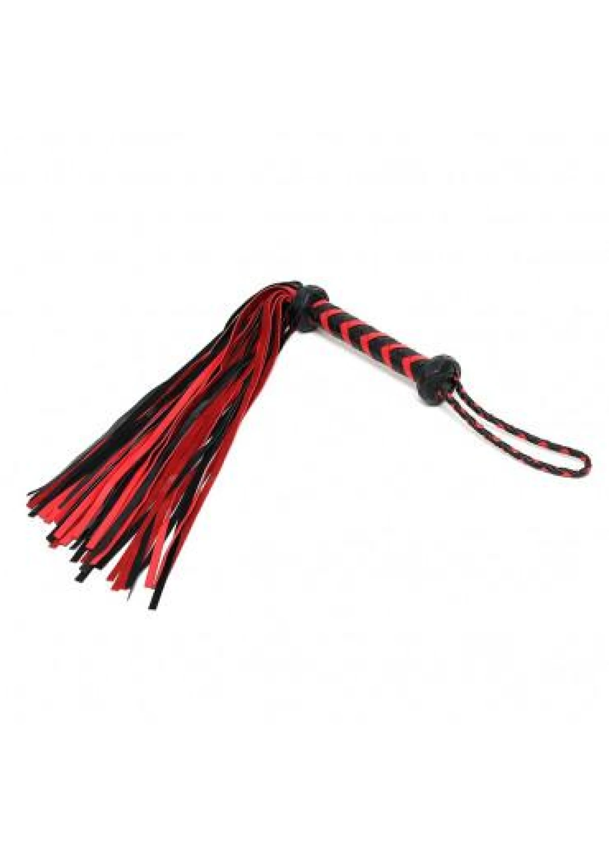 Braided Flogger - Black & Red