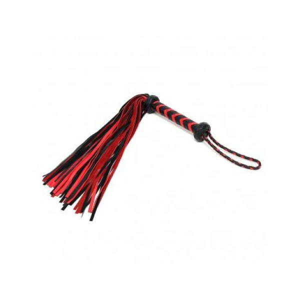 Braided Flogger - Black & Red