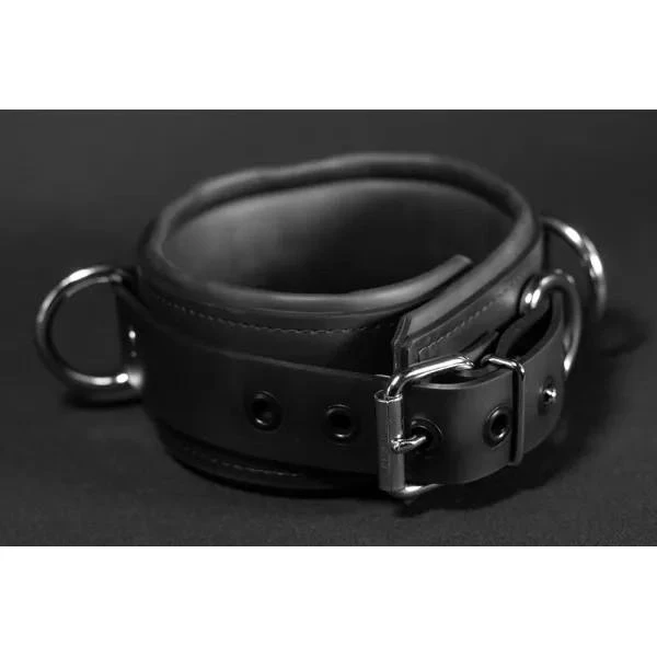 Neoprene Locking Bondage Collar - Sort - Bilde 3