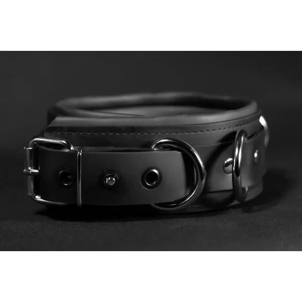 Neoprene Locking Bondage Collar - Sort - Bilde 2