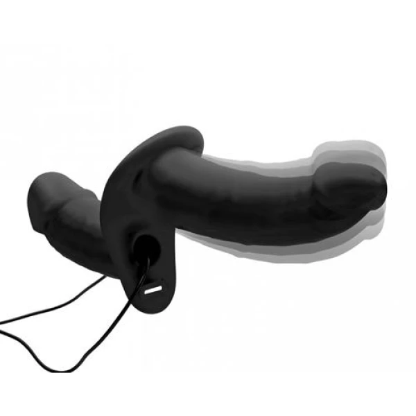 Power Pegger Double Strap-On Vibrator - Black - Bilde 3
