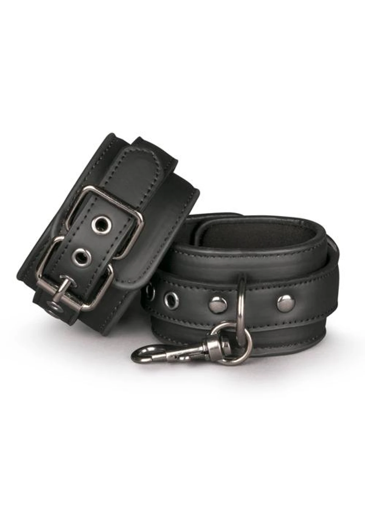 Black Faux Leather Handcuffs