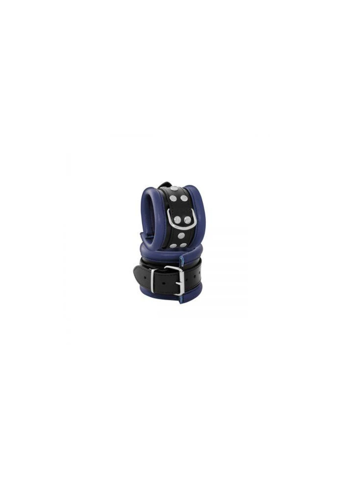Leather Handcuffs Blue - 6,5 cm