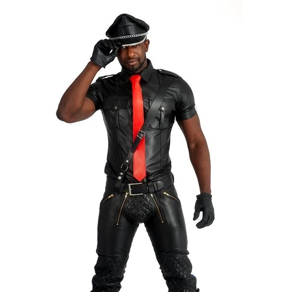 Mister B Leather Tie Stitched - Red - Bilde 2