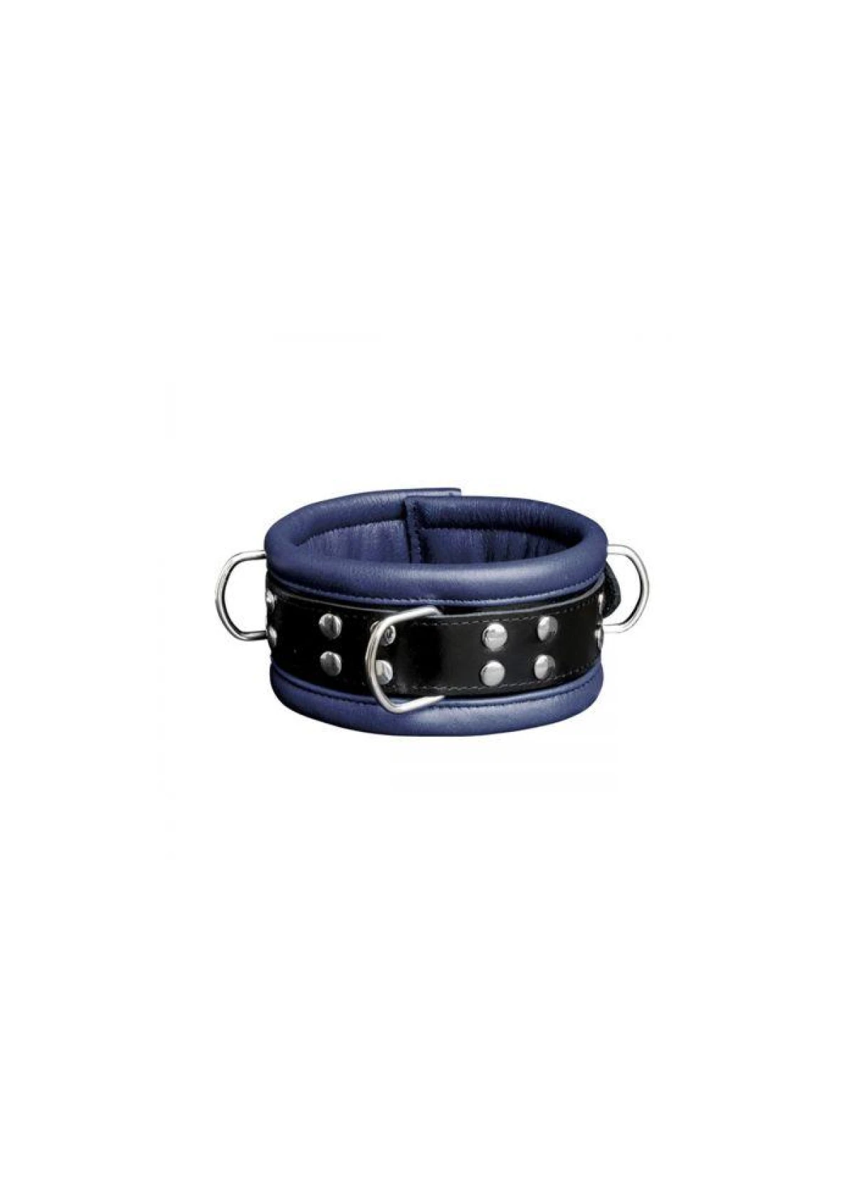 Leather Collar Blue - 6,5 cm