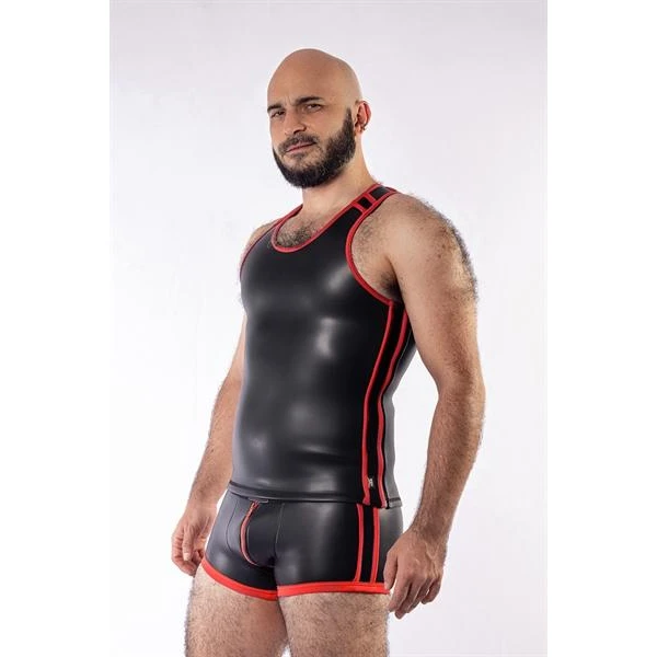 Mister B Neoprene Tank Top Black Red - Bilde 2