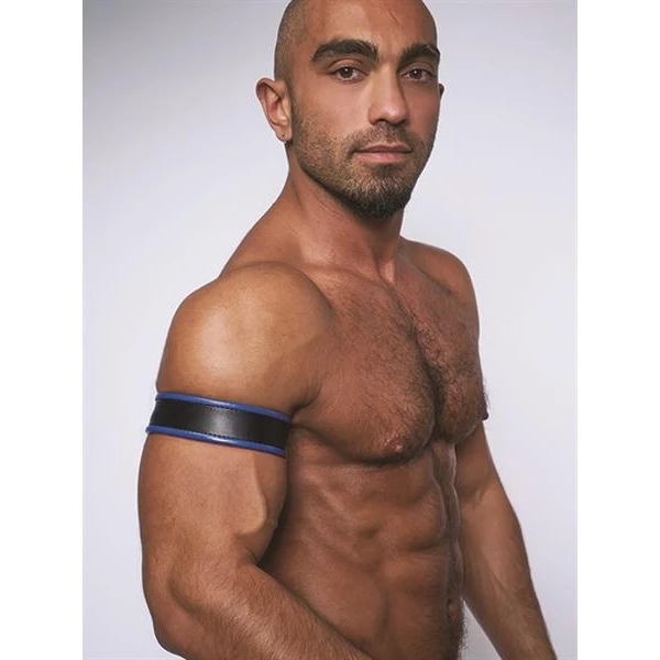 Mister B Leather Biceps Band Black Blue