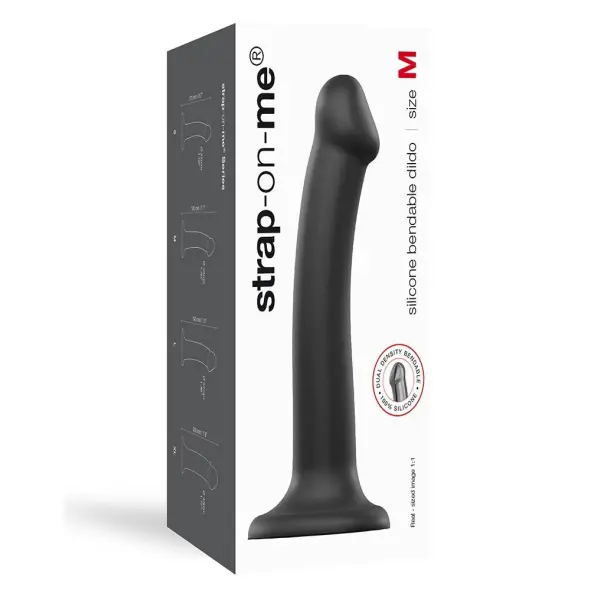 Strap-On-Me - Semi-Realistic Dual Density Bendable Dildo Size M - Black - Bilde 6