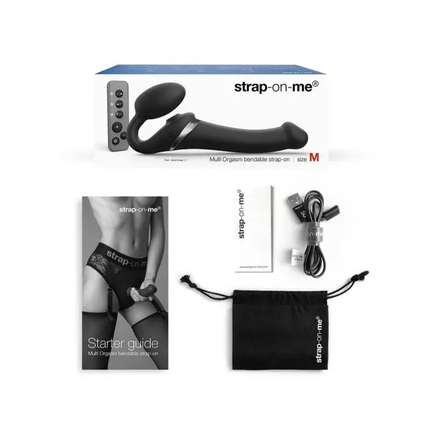 Strap-On-Me - Multi Orgasm - Strap-On Vibrator with Licking Stimulator Size S - Black - Bilde 3