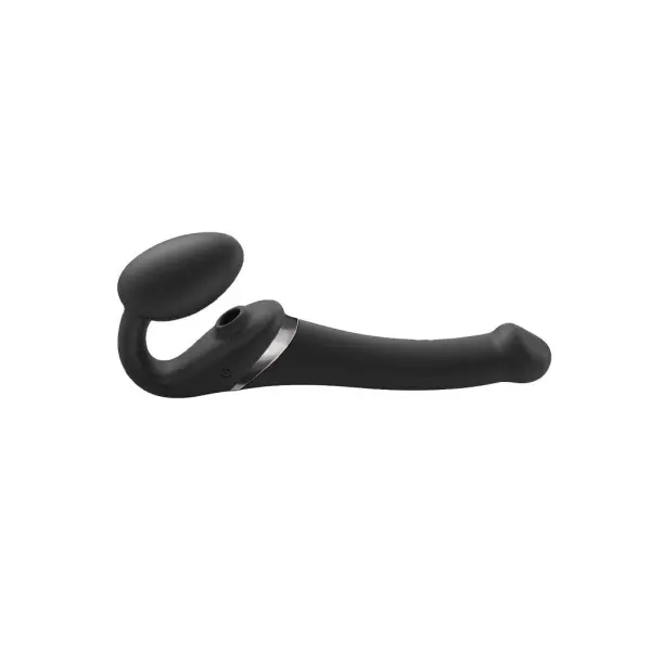 Strap-On-Me - Multi Orgasm - Strap-On Vibrator with Licking Stimulator Size S - Black
