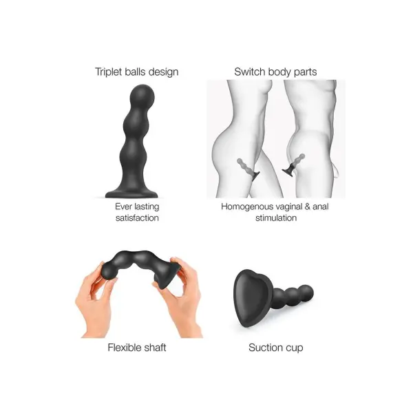 Strap-On-Me - Dildo Plug Balls Size M - Black - Bilde 3