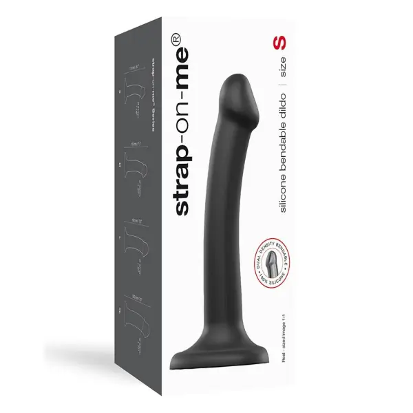 Strap-On-Me - Semi-Realistic Dual Density Bendable Dildo Size S - Black - Bilde 6