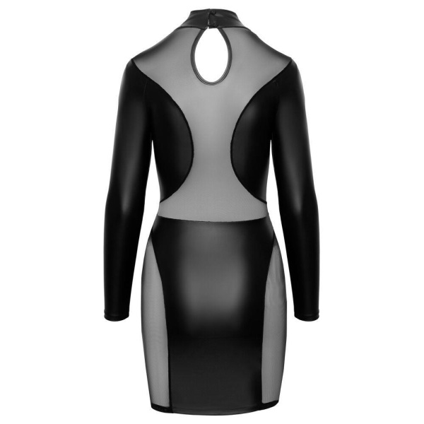 Dress Wetlook and Mesh Panel Long Sleeves - Bilde 6