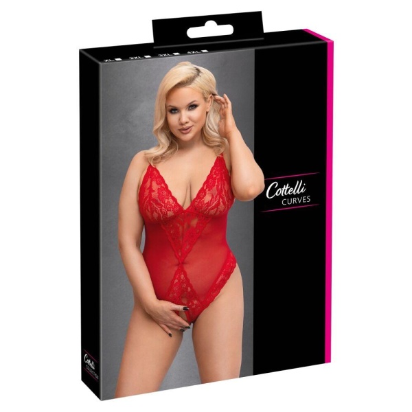 Red Curvy Crotchless Body - Bilde 3