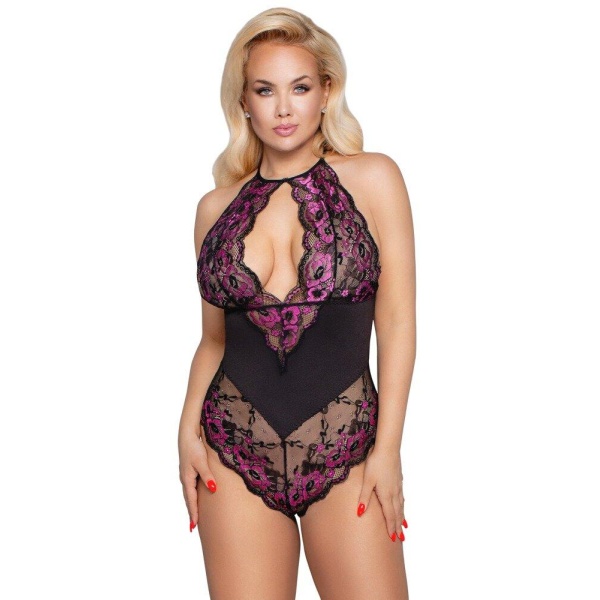 Curvy Keyhole Body with Pink Lace