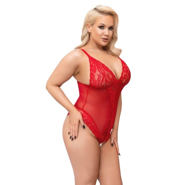 Red Curvy Crotchless Body - Bilde 2