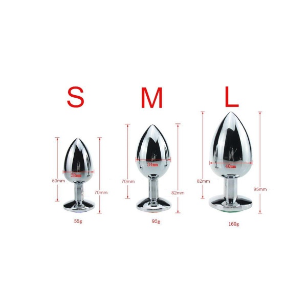 Buttplug Aluminium med Juvel - Small - Bilde 2