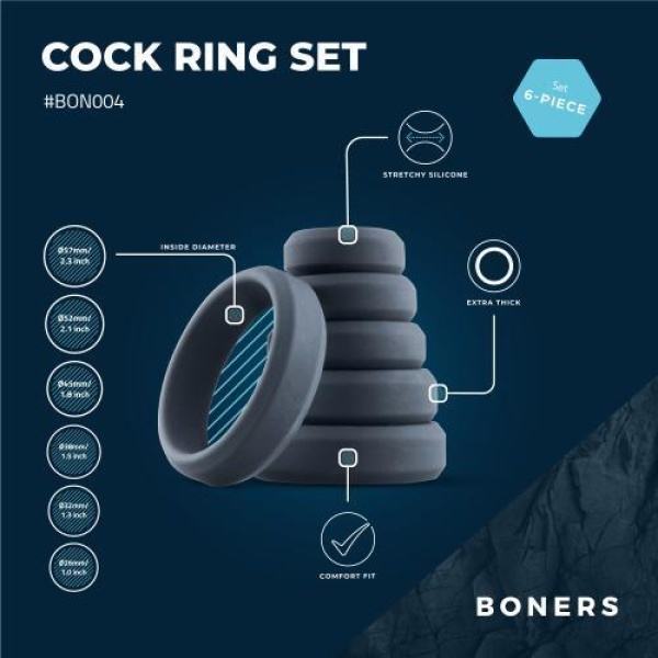 6-Piece Cock Ring Set - Bilde 3