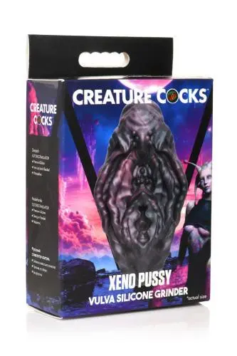 XR Brands - Xeno Pussy Vulva Silicone Grinder - Red & Black