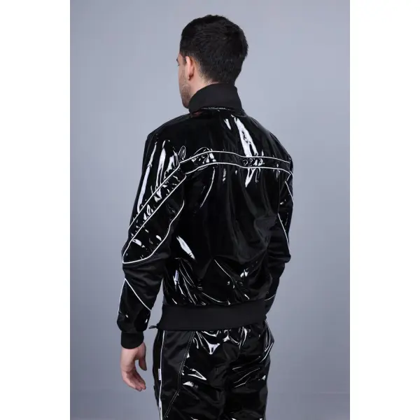 PVC 24 Tracksuit Jacket - Black with White Piping - Bilde 6