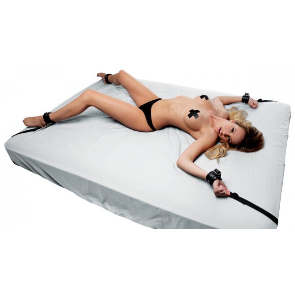 XR Brands - Bed Restraint Kit Bed Cuffs - Black - Bilde 5