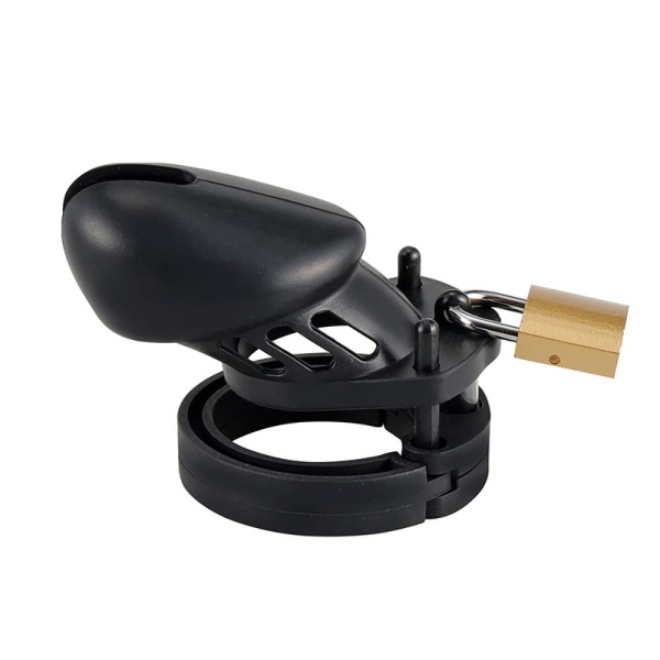 BRUTUS DENIAL - Silicone Chastity Cage Set Black - Bilde 3