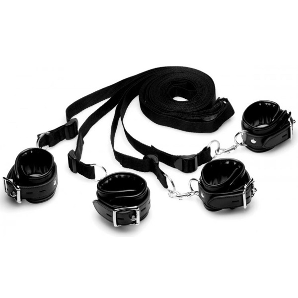 XR Brands - Bed Restraint Kit Bed Cuffs - Black - Bilde 3