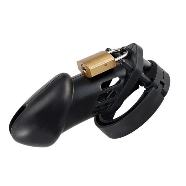 BRUTUS DENIAL - Silicone Chastity Cage Set Black - Bilde 2