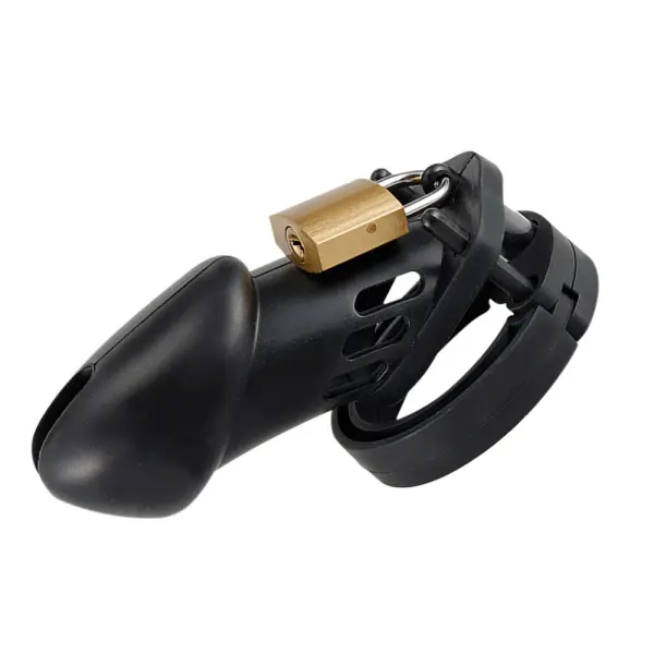 BRUTUS DENIAL - Silicone Chastity Cage Set Black - Bilde 2