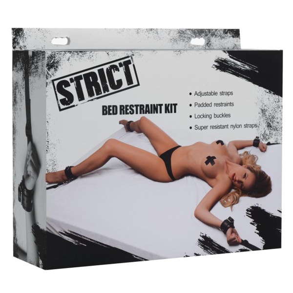 XR Brands - Bed Restraint Kit Bed Cuffs - Black - Bilde 2