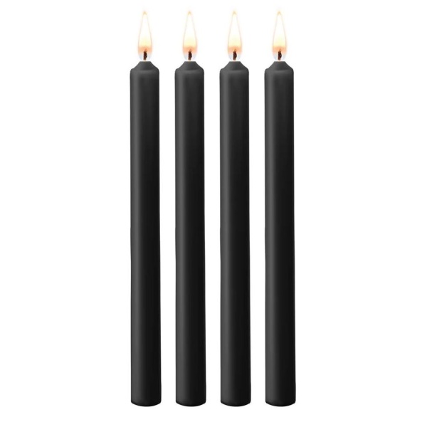 Teasing Wax Candles - 4 Pieces - Large - Black