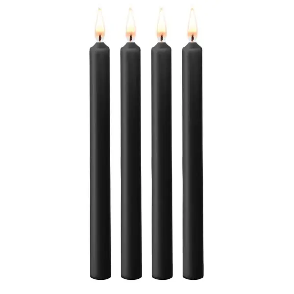 Teasing Wax Candles - 4 Pieces - Large - Black