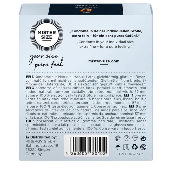 Pure Feel - Condoms 57 mm - 3 Pack - Bilde 2