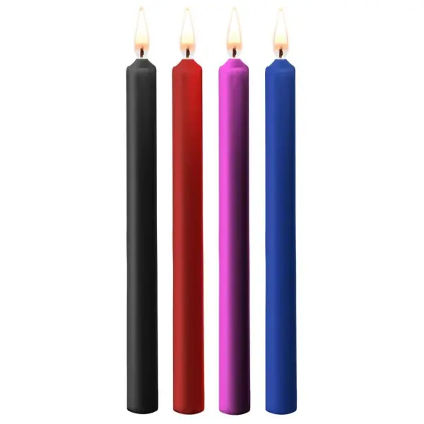 Teasing Wax Candles - 4 Pieces - Large - Multicolor
