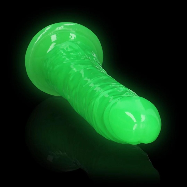 Slim Realistic Dildo with Suction Cup - Glow in the Dark - 9'' / 22,5 cm - Bilde 5