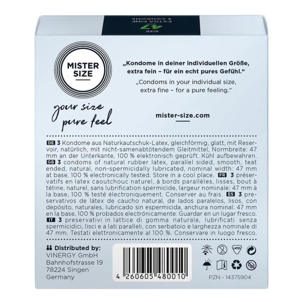 Pure Feel - Condoms 47 mm - 3 Pack - Bilde 2