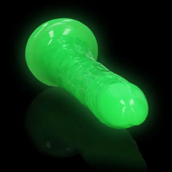 Slim Realistic Dildo with Suction Cup - Glow in the Dark - 8'' / 20 cm - Bilde 4