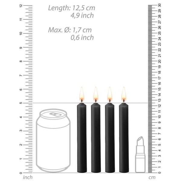 Teasing Wax Candles - 4 Pieces - Black - Bilde 3